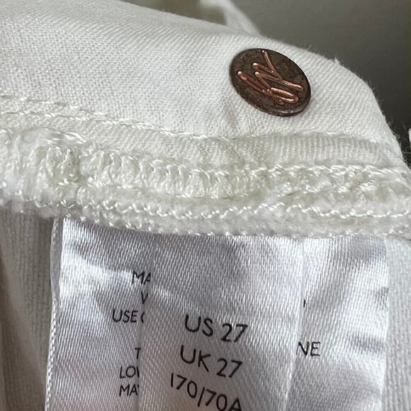 Free People x REVOLVE Maggie Mid Rise Button Fly Straight Jeans Size 27 White - Picture 7 of 9